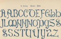 An illustration from The book of ornamental alphabets, ancient and modern, from the ninth to the nineteenth century, with numerals : including Gothic, church-text, large and small, German, Italian, arabesque, initials for illumination, rustic, large and small, ornamental : and with an analysis of the Roman and Old English alphabets (large and small) ... / collected and designed by F. Delamotte (1858)