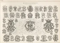 An illustration from Álbum graphique : recueil d'alphabets français, étrangers et ornés, couronnes, armes, supports, chiffres entrelacés et ornés : [volume 2] / monogrammes tires d'anciens manuscrits et composés par J. Girault (1870)