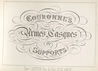 An illustration from Álbum graphique : recueil d'alphabets français, étrangers et ornés, couronnes, armes, supports, chiffres entrelacés et ornés : [volume 2] / monogrammes tires d'anciens manuscrits et composés par J. Girault (1870)