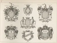 Picture 24 of 35 from Álbum graphique : recueil d'alphabets français, étrangers et ornés, couronnes, armes, supports, chiffres entrelacés et ornés : [volume 2] / monogrammes tires d'anciens manuscrits et composés par J. Girault (1870), leaf 70