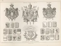 Picture 29 of 35 from Álbum graphique : recueil d'alphabets français, étrangers et ornés, couronnes, armes, supports, chiffres entrelacés et ornés : [volume 2] / monogrammes tires d'anciens manuscrits et composés par J. Girault (1870), leaf 96