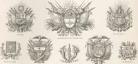 Picture 31 of 35 from Álbum graphique : recueil d'alphabets français, étrangers et ornés, couronnes, armes, supports, chiffres entrelacés et ornés : [volume 2] / monogrammes tires d'anciens manuscrits et composés par J. Girault (1870), leaf 98