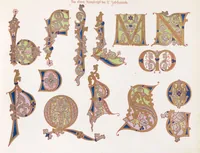 An illustration from Dondorf's Alphabete : eine Sammlung von Musterblättern der verschiedensten Schriftarten älterer und neuerer Zeit ... / [zusammengestellt von Fr. Christmann] (1873)