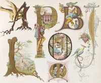 Picture 18 of 34 from Dondorf's Alphabete : eine Sammlung von Musterblättern der verschiedensten Schriftarten älterer und neuerer Zeit ... / [zusammengestellt von Fr. Christmann] (1873), leaf 35