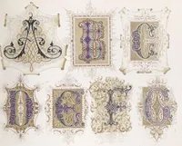 An illustration from Dondorf's Alphabete : eine Sammlung von Musterblättern der verschiedensten Schriftarten älterer und neuerer Zeit ... / [zusammengestellt von Fr. Christmann] (1873)