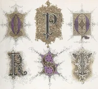 An illustration from Dondorf's Alphabete : eine Sammlung von Musterblättern der verschiedensten Schriftarten älterer und neuerer Zeit ... / [zusammengestellt von Fr. Christmann] (1873)