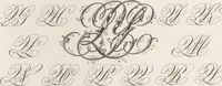 An illustration from Álbum graphique : recueil d'alphabets français, étrangers et ornés, couronnes, armes, supports, chiffres entrelacés et ornés : [volume 1] / monogrammes tires d'anciens manuscrits et composés par J. Girault (1870)