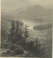 Picture 3 of 21 from Gallery of landscape painters : comprising twenty-four illustrations of American scenery, from paintings by G.L. Brown, W.H. Beard, Casilear, Colman, DeHaas, Gignoux, William Hart, James M. Hart, Hill, Hinshelwood, Hubbard, Inness, Kensett, Momberger, J.D. Smillie, Geo. H. Smillie, Whittredge ; Engraved on steel, by eminent engravers, with letter-press descriptions (1872), leaf 9