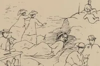 An illustration from How we spent the summer, or, A "Voyage en zigzag" in Switzerland and Tyrol with some members of the Alpine Club : from the sketch book of one of the party [i.e. Elizabeth Tuckett] (1864)