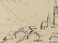 Picture 27 of 29 from How we spent the summer, or, A "Voyage en zigzag" in Switzerland and Tyrol with some members of the Alpine Club : from the sketch book of one of the party [i.e. Elizabeth Tuckett] (1864), leaf 82
