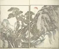 An illustration from Bunpō Landscape Picture Album (Bunpō sansui gafu 文鳳山水画譜) (1824)