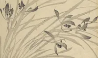 An illustration from The Four Worthies (Plum, Bamboo, Orchid, Chrysanthemum) (Shikunshi 竹洞四君子) (1850)