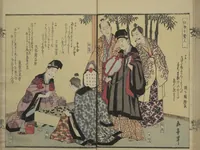 An illustration from Collection of Kyōka Verse with Portraits of Poets in Famous Numerical Groupings (Kyōka meisū gazō shū 狂歌名数画像集) : [volume 1] (1830)