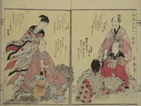 An illustration from Collection of Kyōka Verse with Portraits of Poets in Famous Numerical Groupings (Kyōka meisū gazō shū 狂歌名数画像集) : [volume 2] (1830)