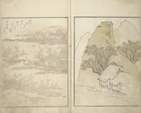 An illustration from Collected Light Verses and Noted Landscapes (Sansui kikan kyōka shū 山水奇観狂歌集) (1820)
