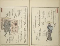 An illustration from Picture Album of People with Kyōka (Light Verse) (Kyōka shiki jinbutsu 狂歌四季人物) (1855)