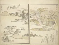 An illustration from Views of Famous Places in Japan Paired with Kyōka Poems (Kyōka fusō meisho zue 狂歌扶桑名所図会) (1824)
