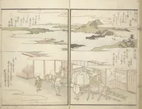 An illustration from Views of Famous Places in Japan Paired with Kyōka Poems (Kyōka fusō meisho zue 狂歌扶桑名所図会) (1824)