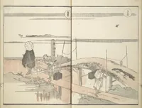 An illustration from Picture Album of Road Pictures (of the Tōkaidō Road) (Dōchū gafu 道中画譜) (1830)