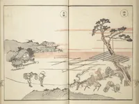 An illustration from Picture Album of Road Pictures (of the Tōkaidō Road) (Dōchū gafu 道中画譜) (1830)