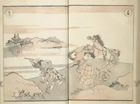 An illustration from Picture Album of Road Pictures (of the Tōkaidō Road) (Dōchū gafu 道中画譜) (1830)