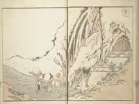 An illustration from Picture Album of Road Pictures (of the Tōkaidō Road) (Dōchū gafu 道中画譜) (1830)