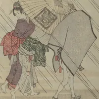 An illustration from Picture Book of Kyōka Poems: Mountains upon Mountains (Ehon kyōka yama mata yama 画本狂歌山満多山) (1804)