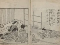 An illustration from Illustrated Proverbs, The Illustrated Lives of Women (Ehon Mitsuwagusa 絵本三津輪草) : [final volume] (1758)