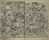 An illustration from The Mountains of Husband and Wife (Onyo imoseyama 阥阦妹背山) (1810)