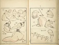 An illustration from Transmitting the Spirit, Revealing Form of Things: Picture Album of Drawings at One Stroke (Denshin kaishu ippitsu gafu 伝神開手 一筆画譜) (1823)