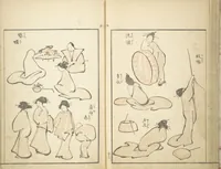 An illustration from Transmitting the Spirit, Revealing Form of Things: Picture Album of Drawings at One Stroke (Denshin kaishu ippitsu gafu 伝神開手 一筆画譜) (1823)