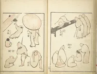An illustration from Transmitting the Spirit, Revealing Form of Things: Picture Album of Drawings at One Stroke (Denshin kaishu ippitsu gafu 伝神開手 一筆画譜) (1823)