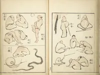 An illustration from Transmitting the Spirit, Revealing Form of Things: Picture Album of Drawings at One Stroke (Denshin kaishu ippitsu gafu 伝神開手 一筆画譜) (1823)