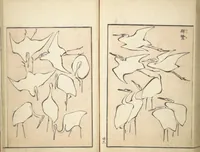 An illustration from Transmitting the Spirit, Revealing Form of Things: Picture Album of Drawings at One Stroke (Denshin kaishu ippitsu gafu 伝神開手 一筆画譜) (1823)