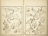 An illustration from Transmitting the Spirit, Revealing Form of Things: Picture Album of Drawings at One Stroke (Denshin kaishu ippitsu gafu 伝神開手 一筆画譜) (1823)
