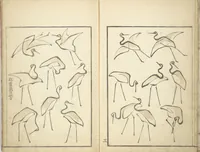 An illustration from Transmitting the Spirit, Revealing Form of Things: Picture Album of Drawings at One Stroke (Denshin kaishu ippitsu gafu 伝神開手 一筆画譜) (1823)