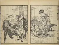 An illustration from Illustrated "Anthology of Tang-Dynasty Poems" in Five-Syllable Lines (Tōshisen ehon gogon ritsu hairitsu 画本唐詩選五言律排律) (1836)