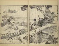 An illustration from Illustrated "Anthology of Tang-Dynasty Poems" in Five-Syllable Lines (Tōshisen ehon gogon ritsu hairitsu 画本唐詩選五言律排律) (1836)