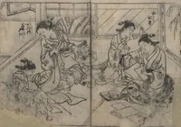 An illustration from One Hundred Women Classified According to Their Rank (Hyakunin joro shinasadame 百人女郎品定) : [volume 2] (1723)
