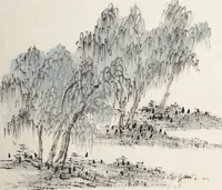 Picture 4 of 9 from Album of Twelve Nanga-style Landscapes (Kikanchō 奇観幀), leaf 6