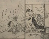 An illustration from Picture Book: Chrysanthemum (Ehon Chiyomigusa 絵本千代見草) : [volumes 2-3] (1755)