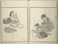 An illustration from Sketchbook of One Hundred Women (Manga hyakujo) (1814)
