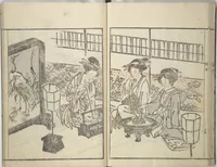 An illustration from Sketchbook of One Hundred Women (Manga hyakujo) (1814)