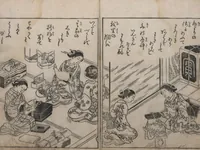 An illustration from True Reflections on the Life and Manners of a Woman (Ehon Masukagami 絵本十寸鏡) : [volumes 1-3] (1748)