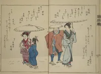 An illustration from A Flowery Mirror of Beautiful Women (Bijin ryōka shū) (1831)