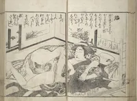 An illustration from Erotica; Compendium Guide to the Brothels of Osaka (Keiryaku ōzassho gyokumon taisei) (1770)