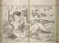 An illustration from Erotica; Compendium Guide to the Brothels of Osaka (Keiryaku ōzassho gyokumon taisei) (1770)