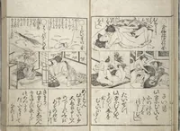 An illustration from Erotica; Compendium Guide to the Brothels of Osaka (Keiryaku ōzassho gyokumon taisei) (1770)