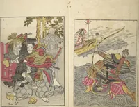 An illustration from Picture Book of the Warriors' Sandals (Ehon musha waraji) (1787)