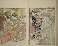 An illustration from Mirror of Yoshiwara Beauties (Seirō bijin awase sugata kagami) (1776)